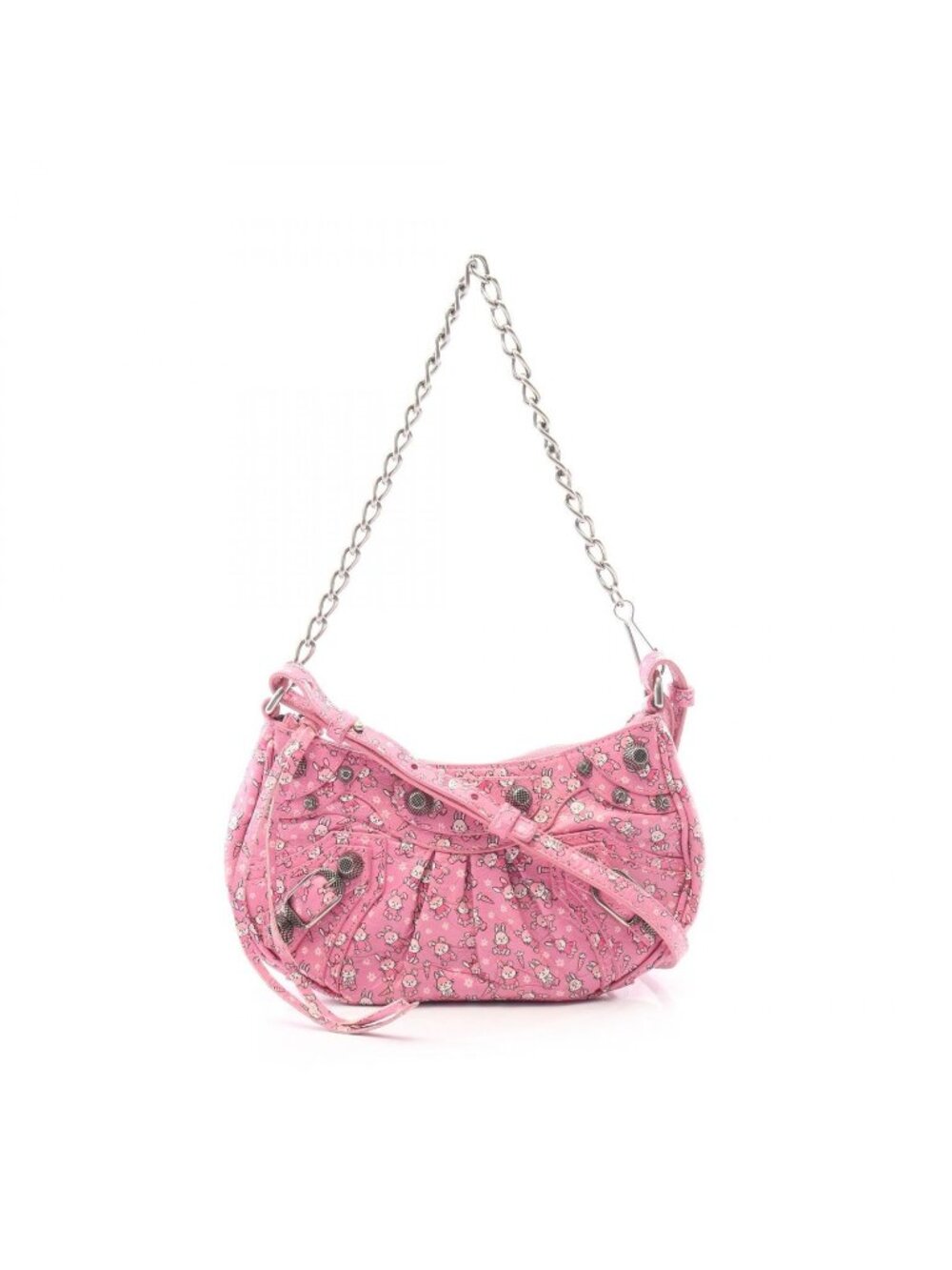 Balenciaga Handbag Le Cagole Mini BB Rabbit 2-Way Pink Pattern Leather